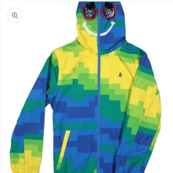 Volcom Sunrisa Windbreaker Hoodie Jacket Boys Kids Size Small 8/10 - Picture 1 of 9